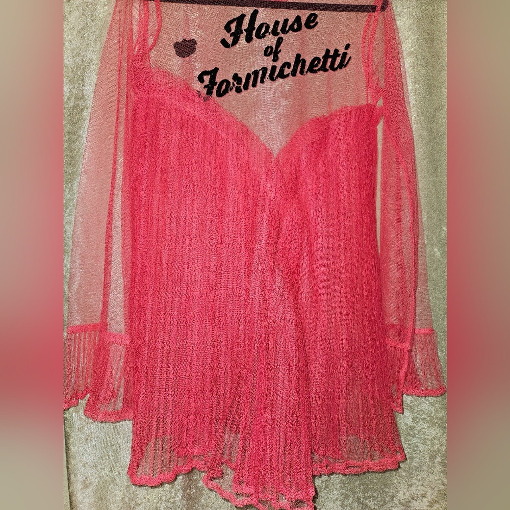 Pink Mesh Mini Dress - Picture 4 of 6